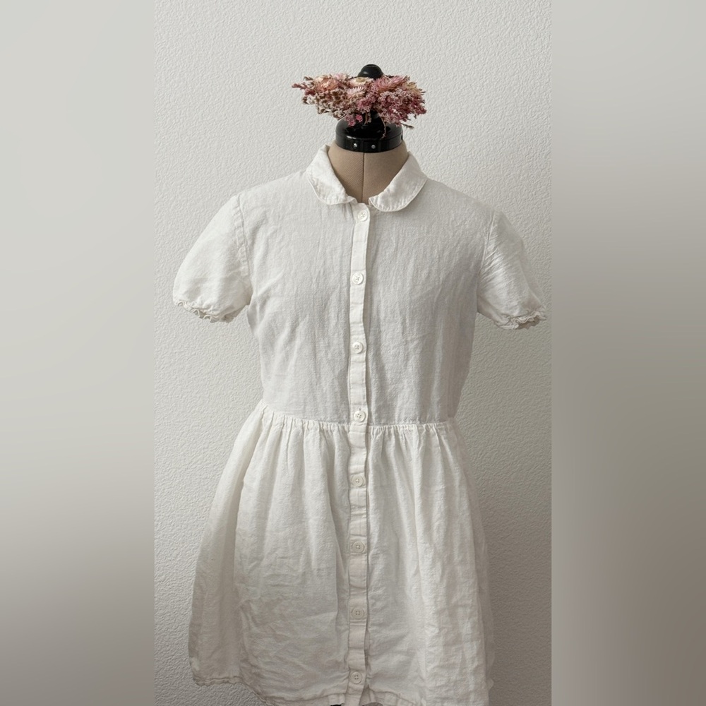 Sunday Best White Button Front Mini Dress | Size S